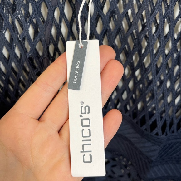 Chic Navy Lace Travelers Collection Crochet Jacket Career Events Classic Size 2 - Picture 6 of 14